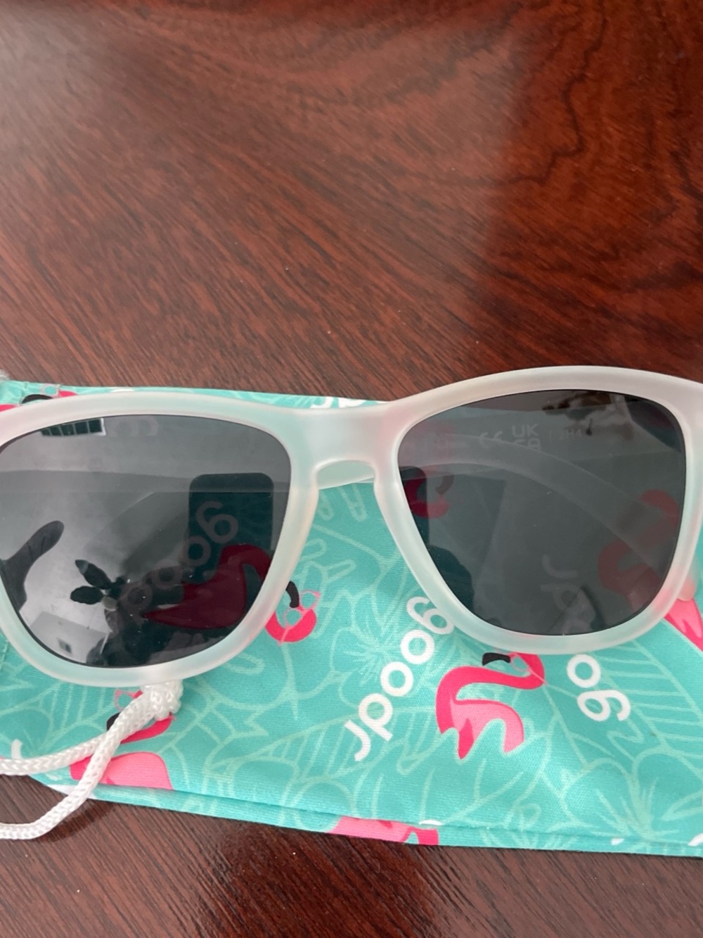 Frosted White Women's Sunglasses with Gray Lenses